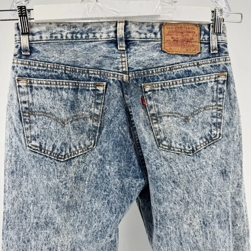 Vintage Levi's 501 Men's 32x32 Acid Wash Jeans USA Made Blue Denim‎ 90s Button